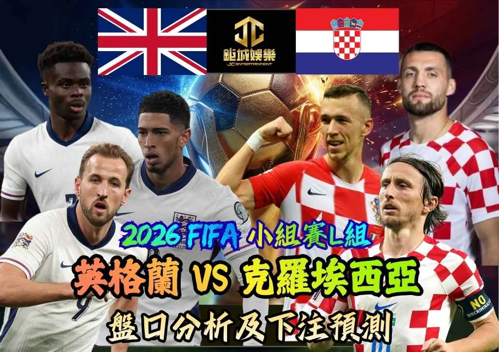 2026FIFA小組賽L組 英格蘭VS克羅埃西亞 盤口分析及下注預測